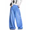 Comercio Transfronterizo Estilo Americano Pedrería Vintage Moda de Calle Alta para Mujer Con Letras Danza de Jazz Diseño de Pierna Ancha Pantalones Casuales Sueltos para Hombre