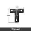 Escuadra de ángulo plano en forma de L en forma de T negra pieza de conexión fija para tablero de madera mesa y silla fijación de 90 grados empalme ángulo de hierro para alacena de pared