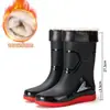 Botas de Chuva Longas Masculinas Plus Size Antiderrapantes Impermeáveis Espessadas Quentes Resistentes ao Desgaste Botas de Chuva Botas de Pesca Calçados Aquáticos Botas de Chuva