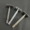 RZACLEA Navalha de Segurança Vintage de Lâmina Dupla, Design de Abertura Giratória com Cabeça de Liga de Zinco e Cabo de Cobre, Barbeador Manual Reutilizável com Lâmina Substituível para Depilação Masculina