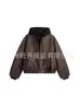 Chaqueta de Cuero Falsa de Dos Piezas, Sencilla, Versátil, Artística, Estilo Harajuku, Moderna y a la Moda, para Comercio Transfronterizo