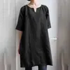 Amazon 2022 Camiseta Casual Artística de Lino de Color Sólido para Mujer con Estampado WISH Chino de Cuello en V y Parte Inferior de Camisa Holgada