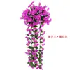 Parede de Flores de Glicínia Flor de Trepadeira Planta Verde Bloqueadora de Interior Folha de Begônia Trepadeira Rattan Planta Decorativa Parede Flor Artificial Orquídea Pendurada
