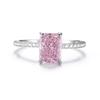 Anillo de Plata Esterlina S925 para Mujer Hipopótamos Corte Flor de Hielo Anillo 6X8 Zircón Anillo al por Mayor Anillo de Diamante de 2 Quilates al por Mayor