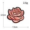 Comercio Electrónico Transfronterizo Xueya Naranja Rosa Rosa Flor Bordado Parche de Tela Ropa DIY Pegatina Bordado por Computadora Fabricante Venta al por Mayor