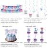 Decoración de Ambiente para Fiesta de Cumpleaños Infantil Temática de Brujas Transfronteriza con Banderines, Flores de Papel y Globos
