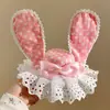Orejas de Conejo Rosas Lazo Lunares Sombrero Pinza para el Cabello Linda Pinza de Gama Alta Pasador Adorno para el Cabello de Cumpleaños Accesorio para Fotos
