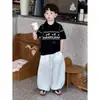 Conjunto de Verão para Meninos 26 Novo Estilo Coreano Jacquard de Ilha Sino Malha Polo e Calça Fresca Conjunto de Duas Peças Tendência