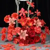 Flores Artificiales Rojo Borgoña Materiales de Flores Rosas Artificiales Flores Falsas Boda Salón de Bodas Decoración del Hogar Flores Artificiales al por Mayor
