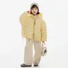 Jaqueta Puffer Canelada com Capuz90% Penugem de Pato Leve Curta para Meninos e Meninas, Casaco de Inverno Estiloso para Crianças Maiores