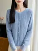 Nueva Colección Otoño/Invierno 2026: Cárdigan Abierto Versátil de Punto Trenzado de Manga Larga para Mujer, Color Sólido, Calado, Corte Holgado, Cuello Redondo