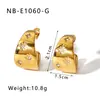 Pendientes Personalizados y de Moda Chapados en Oro Real de 18 Quilates con Pedrería en el Interior, Pendientes Sencillos, Modernos, de Gama Alta, Retro y de Lujo Accesible