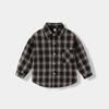 Camisa para Niños Manga Larga Algodón Camisa Infantil Cuadros Rasurada Amigable con la Piel Camisa para Niñas Versátil Estilo Coreano Nuevo Estilo