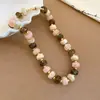 Collar de doble capa con cuentas acrílicas transfronterizo europeo y americano, cadena para la clavícula de lujo ligero de alta gama, joyería de estilo étnico vintage al por mayor