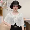 Xale de Tricô de Alta Qualidade para Primavera e Outono, Fino, Pequena Blusa Externa, Blusa Externa de Verão, Camisa de Proteção Solar, Estilo Ocidental, Versátil, Sombra, Emagrecimento