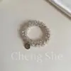 Estilo Ins Mori Japonês e Coreano Corda de Cabelo para Rabo de Cavalo de Menina Fofa Pequena Fresca Versátil Corda de Amarrar Anel de Cabelo de Pérola Adorno de Cabeça Elegante