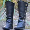 2026 Nuevas Botas de Mujer para Otoño/Invierno de Comercio Exterior Estilo Europeo y Americano con Tacón Cuadrado Bajo, Cremallera Lateral, Botones Grandes y Decoración Metálica