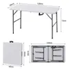 Mesa plegable para exteriores, Mesa de plástico, Mesa para mercado nocturno, Mesa portátil de camping, Mesa rectangular plegable simple para uso en el hogar