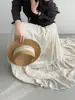 Esa Vibra Genial y Elegante es lo que Hace Tan Única a la Artística Falda Larga de Malla y Tejido Drapeado Color Albaricoque para Mujer 6197