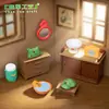 Micro-paisaje Retro Nostálgico Gorra Militar Bolsa de Tela Verde Objetos Viejos Casa de Muñecas DIY Accesorios Decorativos Mini Adornos Pequeños