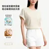 Camiseta casual de verano para mujer, hecha a medida, de lino y algodón peinado, ligera y elegante, con un tacto de alta gama y efecto adelgazante