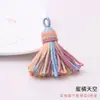 Colgante de borla de cielo estrellado teñido en degradado, llavero de calabaza DIY, llavero de Bodhi, accesorio de nudo Vajra, borla de hilo de algodón estilo Tíbet