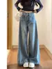 Jeans de Pierna Ancha de Cintura Alta Talla Grande para Mujer 2026 Otoño/Invierno Cuerpo en Forma de Pera MM Piernas Gruesas Pantalones Sueltos de Largo Completo Adelgazantes