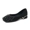Zapatos de tacón alto para mujer 2026 nuevo resorte piel auténtica pedrería suela blanda estilo hada versátiles para ir al trabajo sin cordones zapatos para mujer