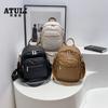 Mochila Casual Simples Feminina, Bolsa de Nylon Repelente à Água, Mochila, Bolsa de Ombro Multifuncional, Bolsa Escolar Versátil para Estudante