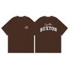 Camiseta de Manga Corta Holgada de Cuello Redondo con Estampado de Lema de Paja de Marca Nicho Americana Cole Buxton para Hombre y Mujer