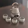 Yuerui Nuevo Juego de Tetera de Cerámica Rústica de Temperatura Constante para Preparar Té con Alcohol con Asa, Estufa de Cerámica para Preparar Té en Balcón Juego Completo Venta al por Mayor Cerámica