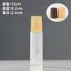 Tampa de Madeira de Bambu Frasco com Rolo Frasco Vazio Frasco para Óleo Essencial 5-15ml Frasco com Rolo Frasco de Vidro Fosco Frasco Transparente para Perfume