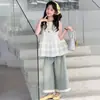 Conjunto sin mangas súper estiloso para niñas, Nuevo modelo Verano 2026, Camisa tipo muñeca estilo coreano para niñas mayores, Jeans de verano para niños