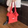 Bolsa de Ombro de Chiffon Fresca e Doce de Fada da Primavera Bolsa Feminina Fofa com Babados Bolsa Fashionável de Grande Capacidade Bolsa de Classe para Deslocamento