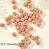 Acessórios de Joias Tecidos Contas Soltas de Cerâmica Bola com Esmalte de Flor Furo Grande Material para Pulseira Estudante Feminina Pulseira Redonda DIY