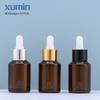Spot 30ml ombro oblíquo marrom branco cabeça de borracha conta-gotas frasco frasco de óleo de essência solução de estoque de vidro cosmético / frasco de essência