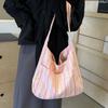 Bolsa de lona con rayas de dopamina de estilo japonés y coreano, bolsa de vial de gran capacidad, bolso de mano para estudiantes de verano con diseño de hada