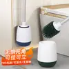 Escova de Vaso Sanitário Montada na Parede Escova de Limpeza de Vaso Sanitário Sem Furos Cabo Longo Escova de Limpeza Sem Cantos Mortos Doméstico Vaso Sanitário Banheiro Cerdas Macias