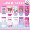 Calcetines de Verano para Niñas, Calcetines Antideslizantes para el Piso, Ligeros, Transpirables, Aislantes del Calor, Rosa Parque de Diversiones Trampolín Malla Calcetines para Niños