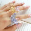 Anillo de Mariposa de Vidrio Hecho a Mano Zibo Celebridad de Internet Artesanía Fotografía Diseño de Nicho Joyería Avanzada de Vidrio Regalo