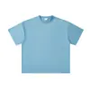 Camiseta de Manga Corta con Hombros Caídos y Cuello Redondo de Hilo Simple 21, 230g Algodón Puro para Hombres y Mujeres, Color Sólido Versátil Ropa de Grupo Camisa Cultural