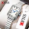 Ofns Nuevo Reloj de Moda para Mujer Resistente al Agua de por Vida Estilo Coreano Cuadrado de Cuarzo Popular en Transmisión en Vivo de Douyin