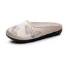 Pantuflas Individuales de Algodón Primavera, Verano, Otoño e Invierno Nuevos Zapatos Bordados de Satén Mercerizado Pantuflas Suela de Gel Suela Suave Pantuflas para Mujer de Hogar y Exteriores