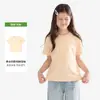 Camiseta de manga corta refrescante de verano, corte holgado, cuello redondo pequeño, transpirable y que absorbe el sudor, suave y cómoda, elegante y fresca, ropa versátil para niños