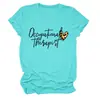 Terapeuta ocupacional Amazon Wish sitio independiente de moda versátil camiseta de mujer de cuello redondo y manga corta