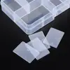 Producto Nuevo Más Vendido Caja de Plástico Transparente con Inserto de 10 Compartimentos Caja de Almacenamiento para Accesorios de Joyería DIY Venta al por Mayor