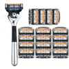 Barbeador manual de qualidade alemã com caixa de gravidade, lâminas de cinco camadas, barbeador manual masculino, 5 velocidades de vento, suporte para barbeador Xiaoyun