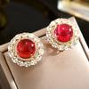 Pendientes Serie Roja de Alta Calidad Aguja de Plata 925 Pendientes de Moda Accesorios Vintage para Vestido para Mujeres Envío Gratis