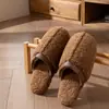 Pantuflas de Algodón Peludo para Mujer, Nuevo Estilo Otoño/Invierno 2026, Antideslizantes Silenciosas de Interior para el Hogar, Pantuflas de Algodón Cálidas con Terciopelo para el Piso para Hombre