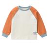 Camiseta Raglan de Manga Longa para Meninos, Novo Estilo Espessado para Outono e Inverno, Roupa Infantil para Bebês e Crianças, Moderna